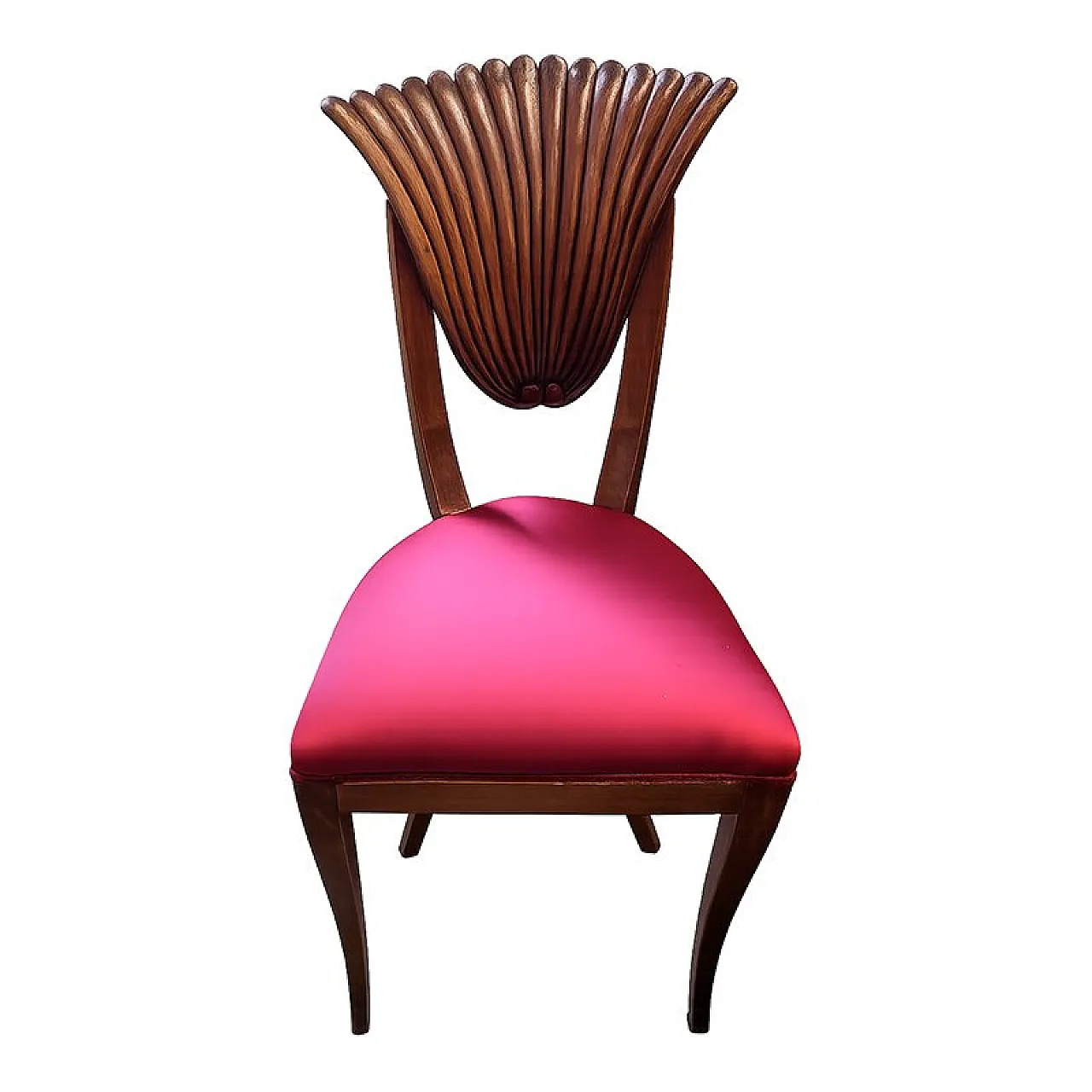 3 Mahogany chairs with fan-shaped carved backrest, 19th century 2