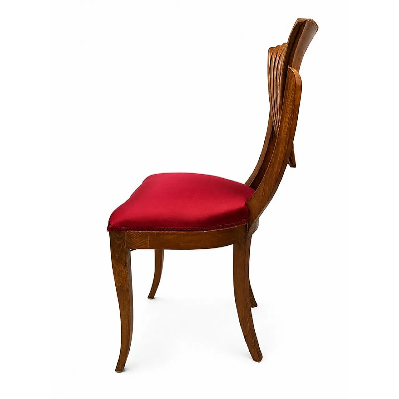 3 Mahogany chairs with fan-shaped carved backrest, 19th century 4