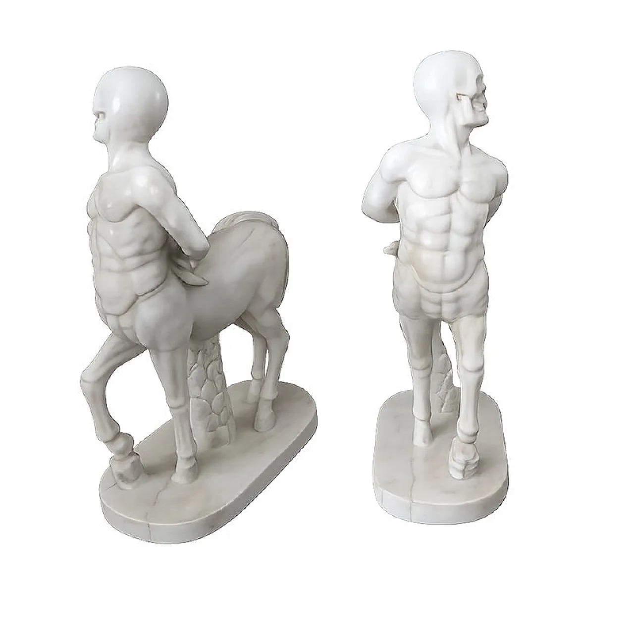 Coppia di sculture Centaur, in marmo, anni '80 1