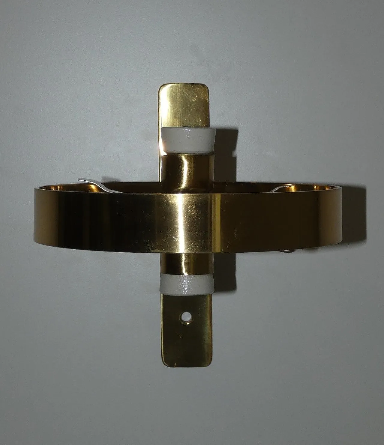 German Amber Glass and Brass Wall Lamp from Peill & Putzler, 1960s 16