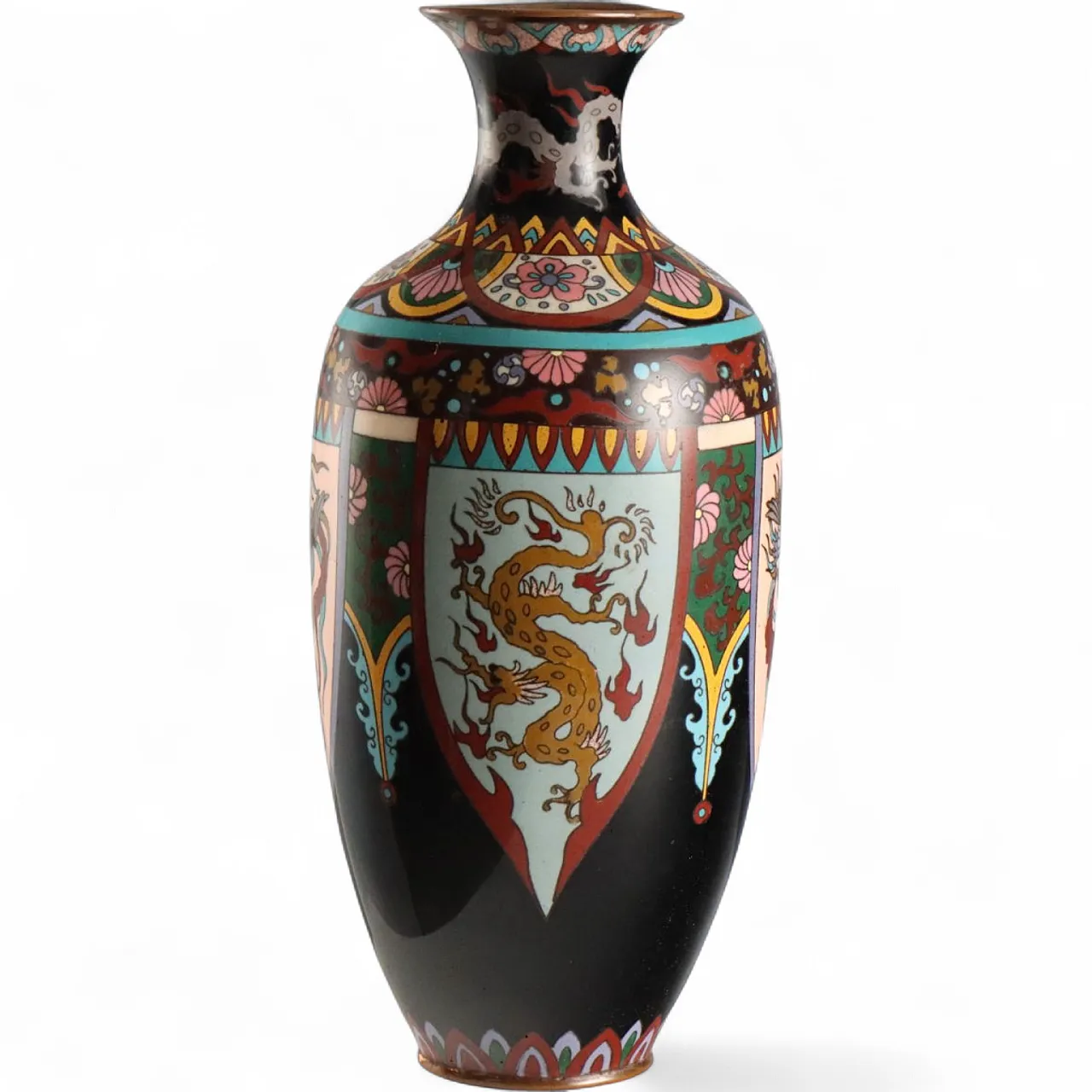 Vaso in metallo e smalto Cloisonné, '900 11