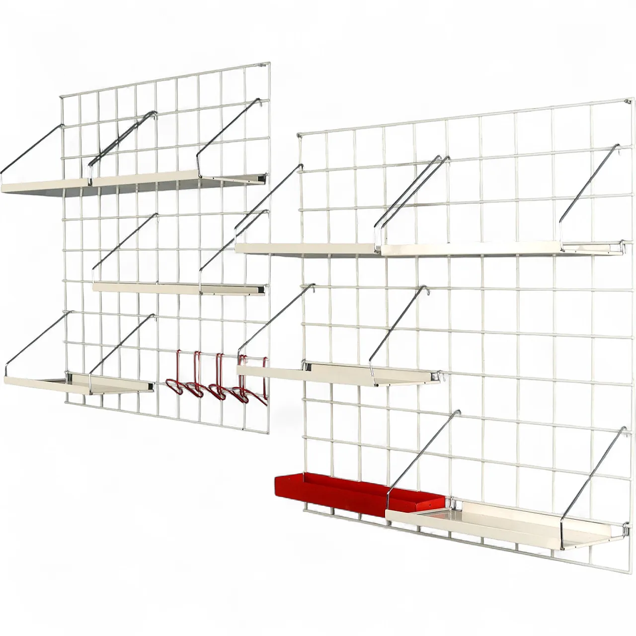 Modular wall system with adjustable shelves, 20th century 10