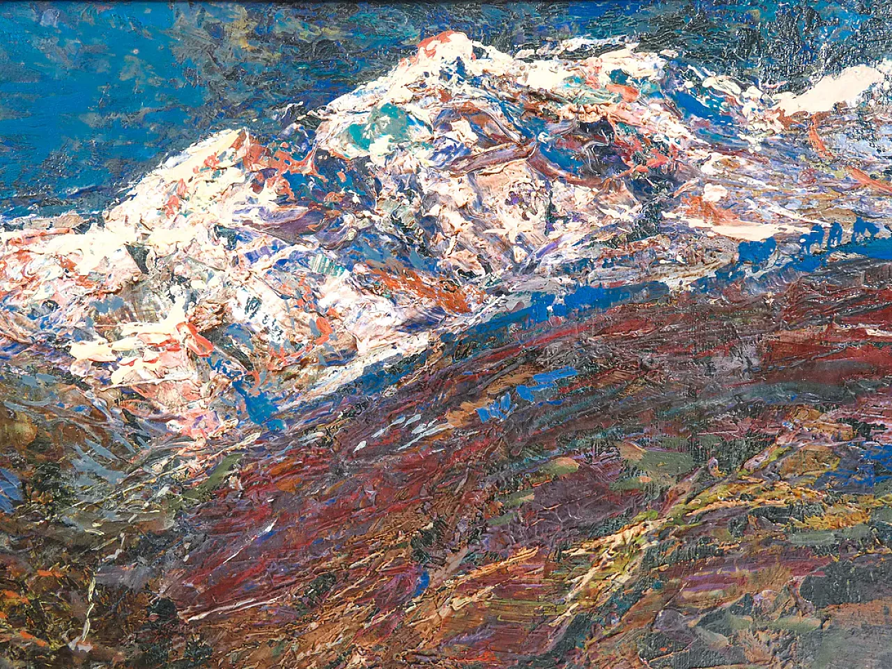 Grassino Mountain Landscape, oil on panel, 20th century 3