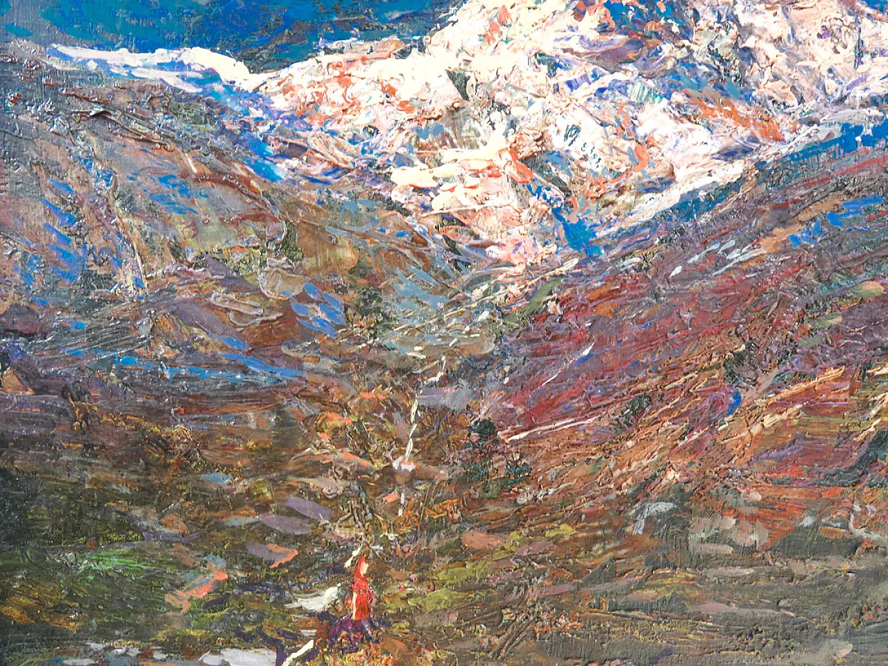 Grassino Mountain Landscape, oil on panel, 20th century 4
