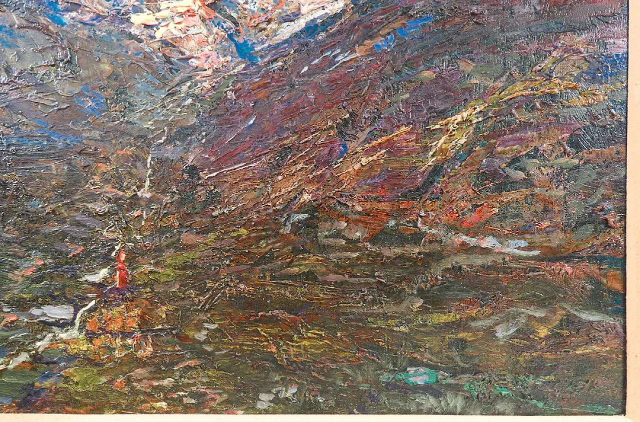 Grassino Mountain Landscape, oil on panel, 20th century 5