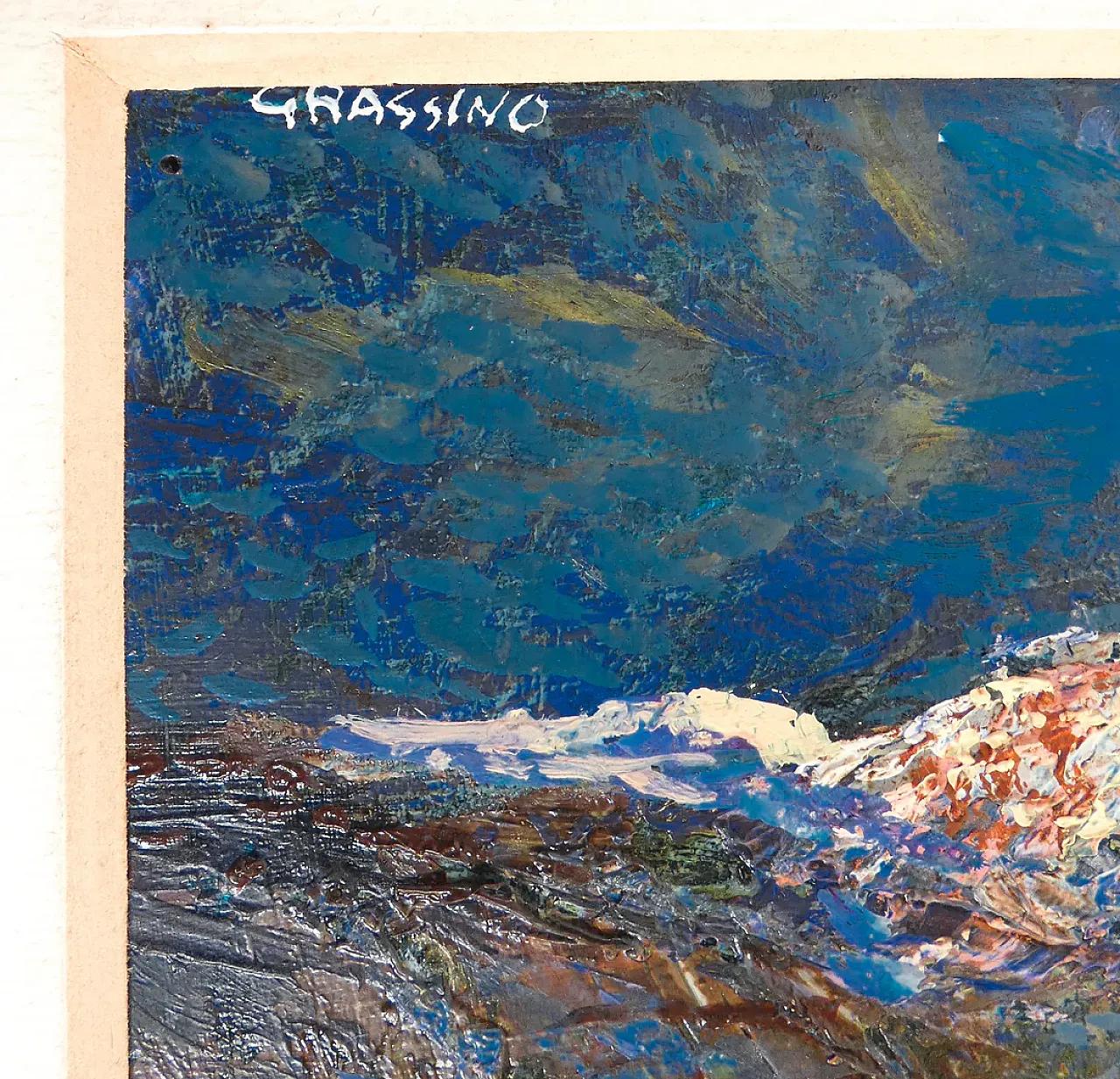 Grassino Mountain Landscape, oil on panel, 20th century 6