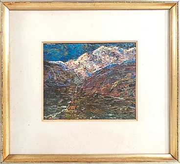 Paesaggio montano di Grassino, olio su tavola, '900