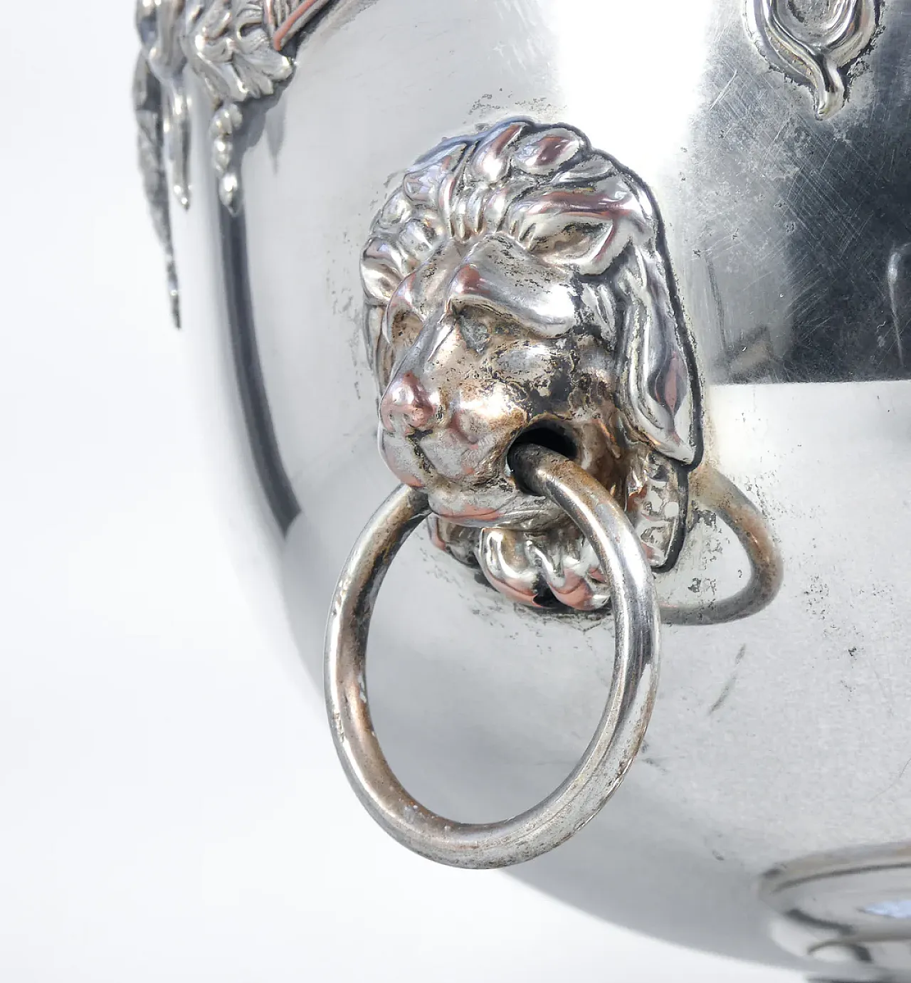 Vaso centrotavola Old Sheffield in rame placcato argento, tardo '800 6
