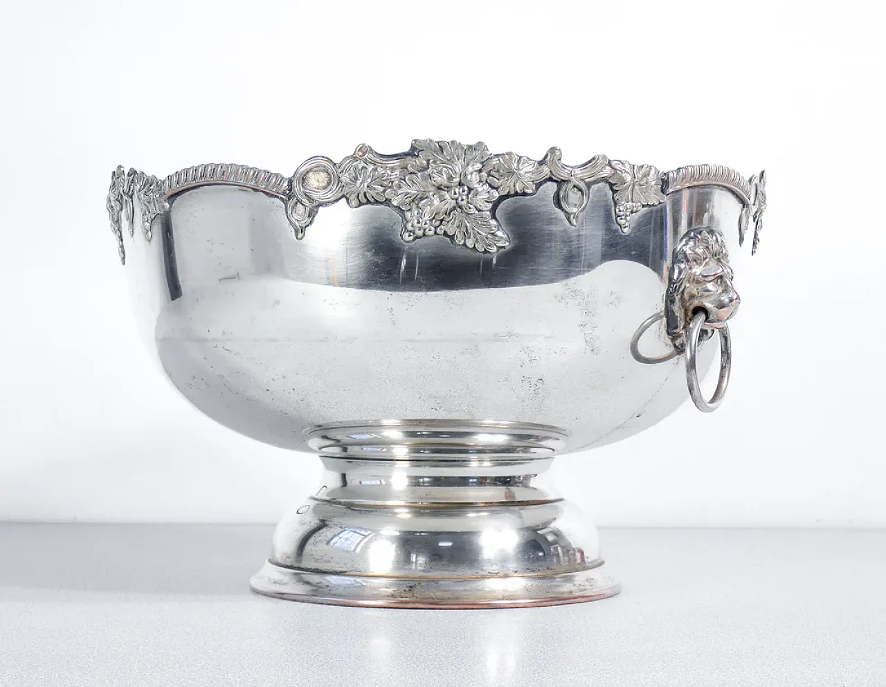 Vaso centrotavola Old Sheffield in rame placcato argento, tardo '800 9