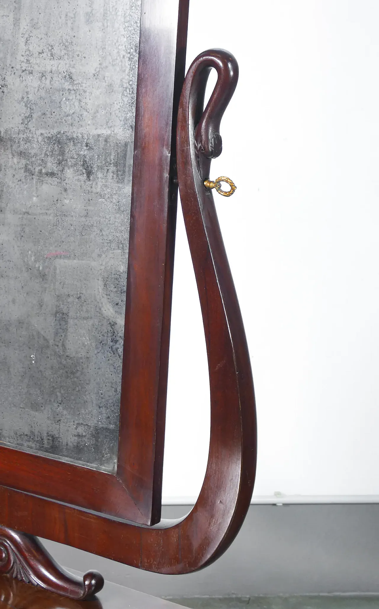 Petineuse Carlo X con specchio e cassetto in legno di noce, '800 9