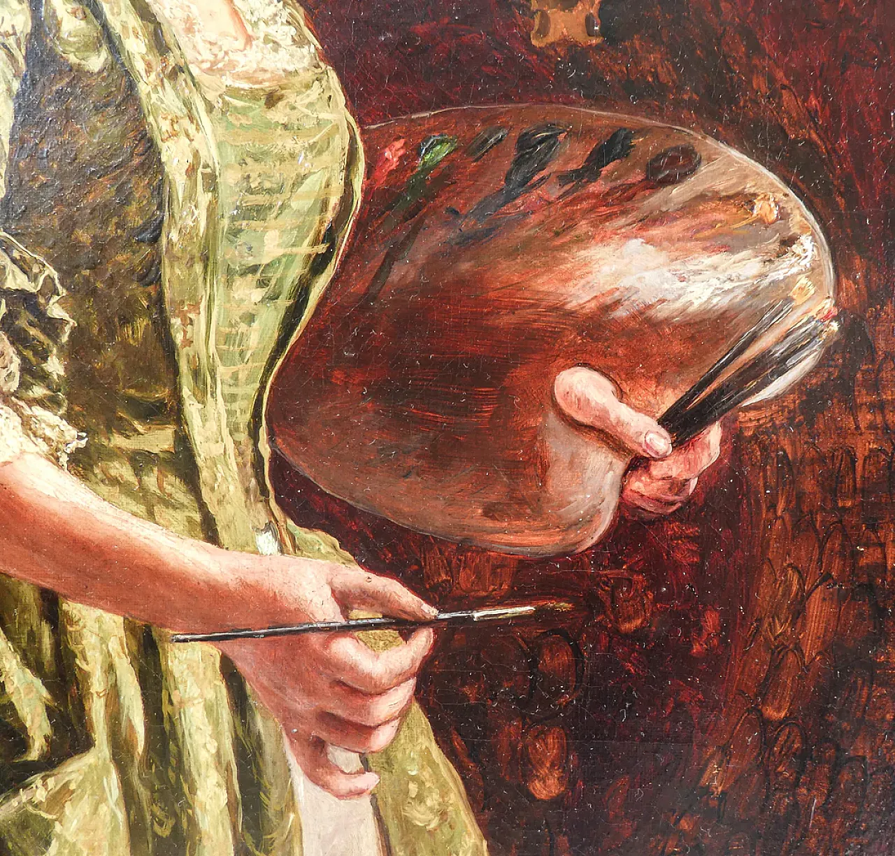 La pittrice di Arnaldo Tamburini, olio su tela, '800 7