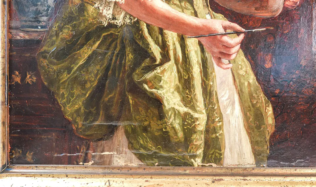 La pittrice di Arnaldo Tamburini, olio su tela, '800 8