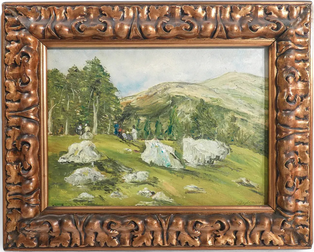 Paesaggio di G. Bogliani, olio su tavola, primo '900 7