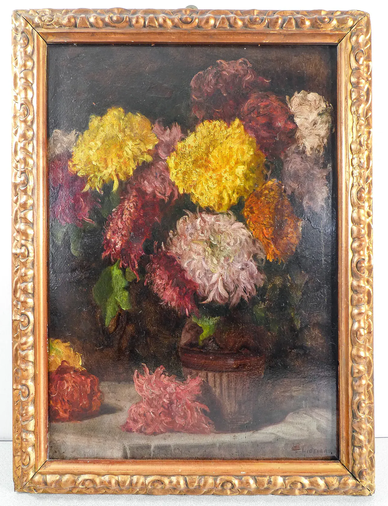 Crisantemi, olio su tela, metà '900 5