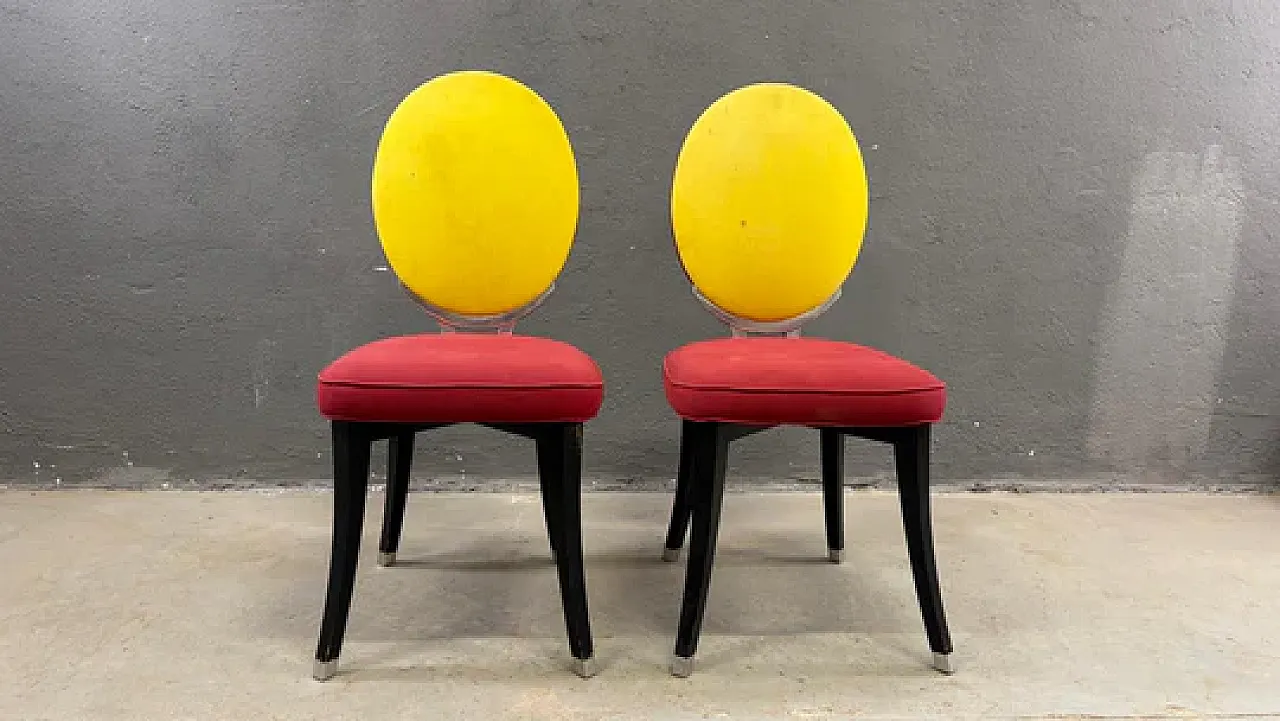 Pair of medallion chairs by Jean-Charles De Castelbajac, 20th century 2