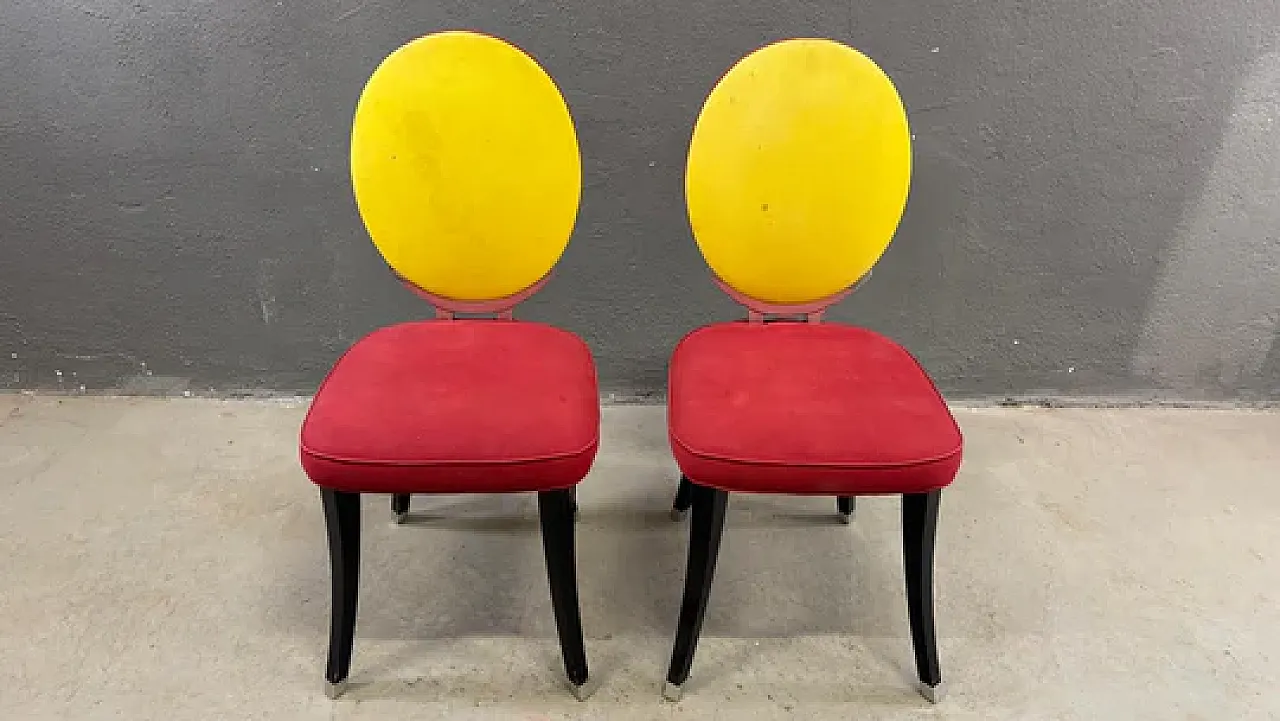 Pair of medallion chairs by Jean-Charles De Castelbajac, 20th century 4