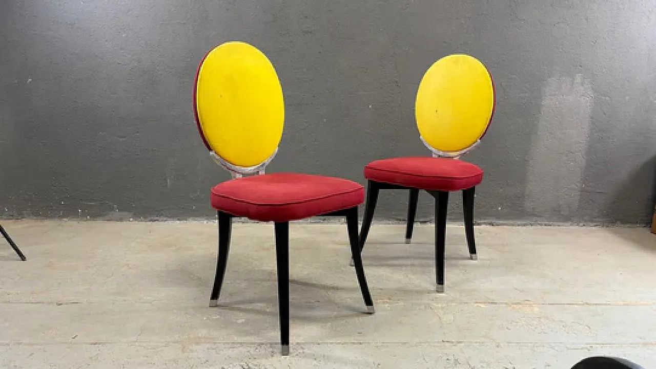 Pair of medallion chairs by Jean-Charles De Castelbajac, 20th century 7