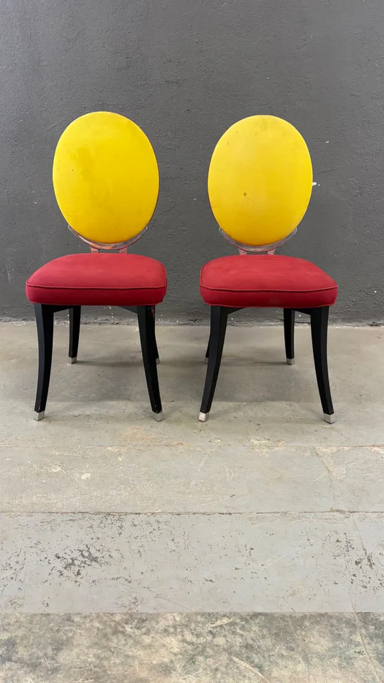 Pair of medallion chairs by Jean-Charles De Castelbajac, 20th century 10