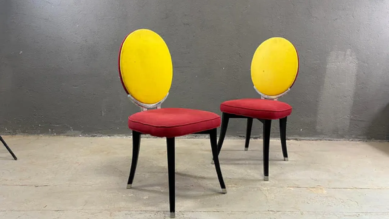 Pair of medallion chairs by Jean-Charles De Castelbajac, 20th century 14