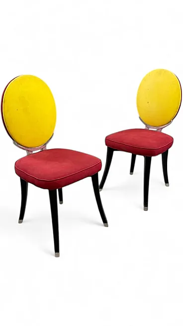 Pair of medallion chairs by Jean-Charles De Castelbajac, 20th century