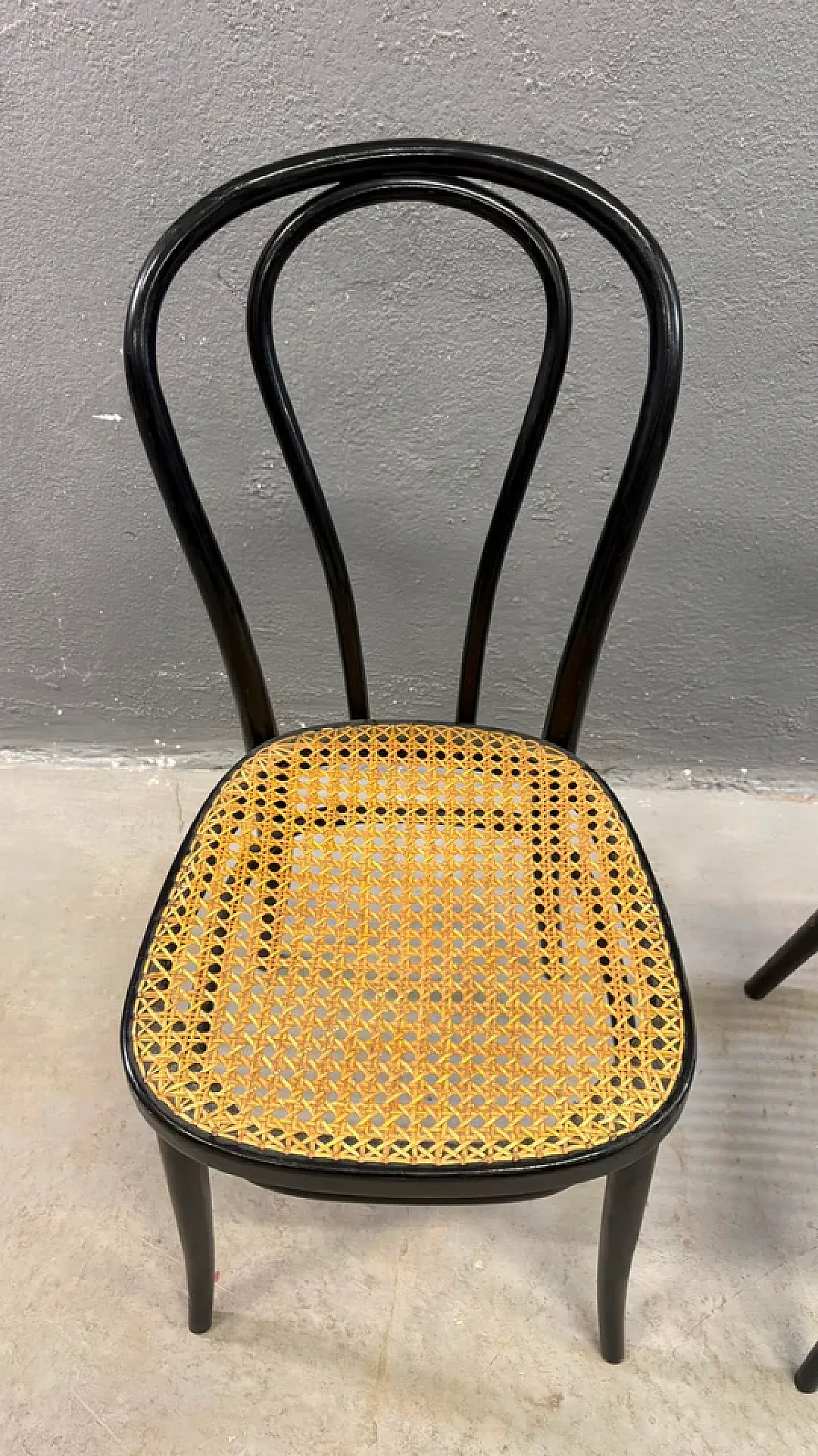 Pair of chairs in bentwood and Vienna straw seats, 1960s 9