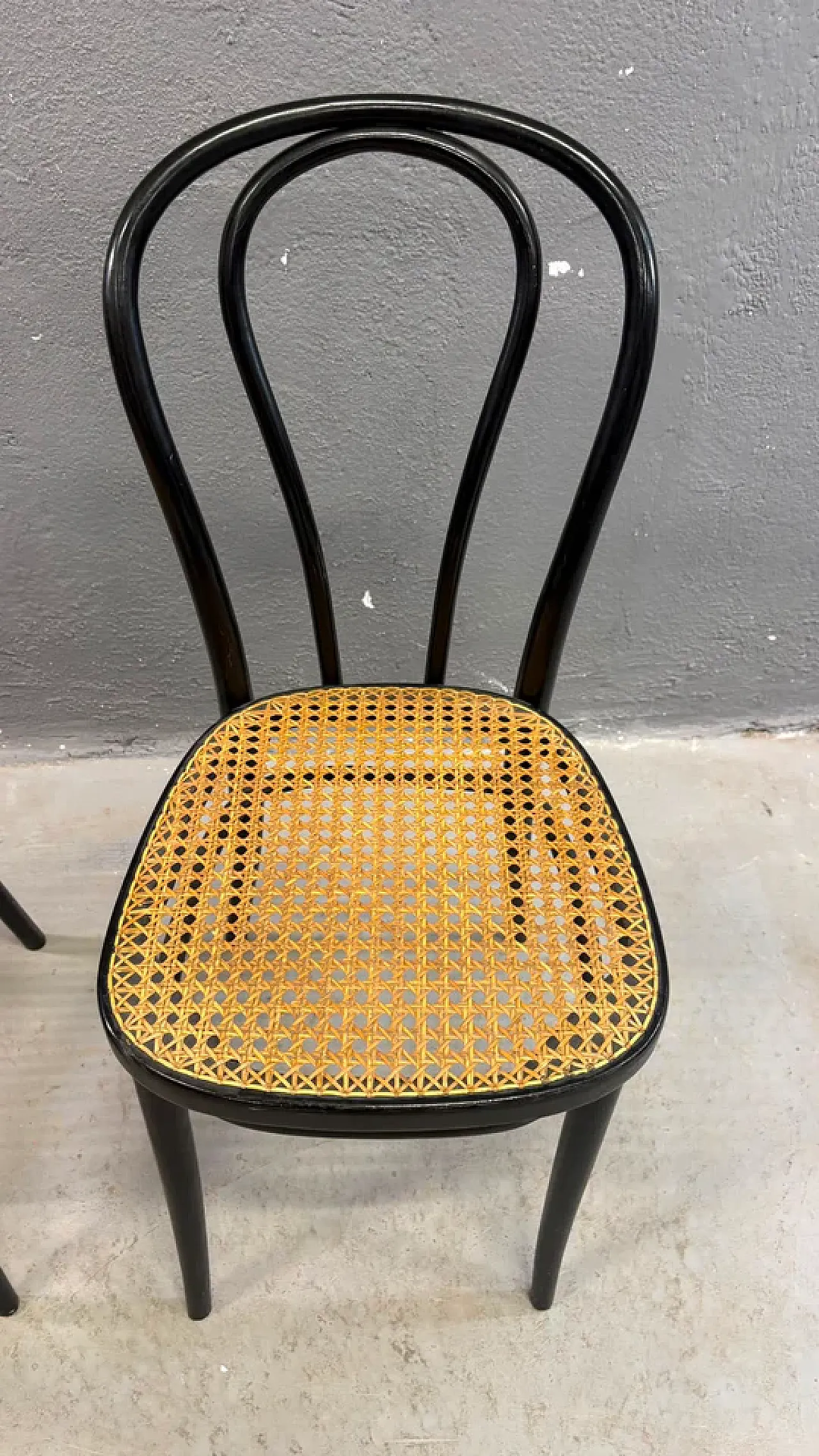 Pair of chairs in bentwood and Vienna straw seats, 1960s 11