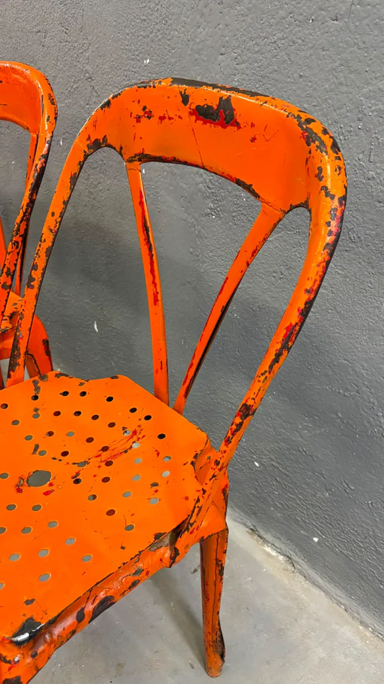 4 Industrial metal chairs by Joseph Mathieu in painted steel, 1920s 8