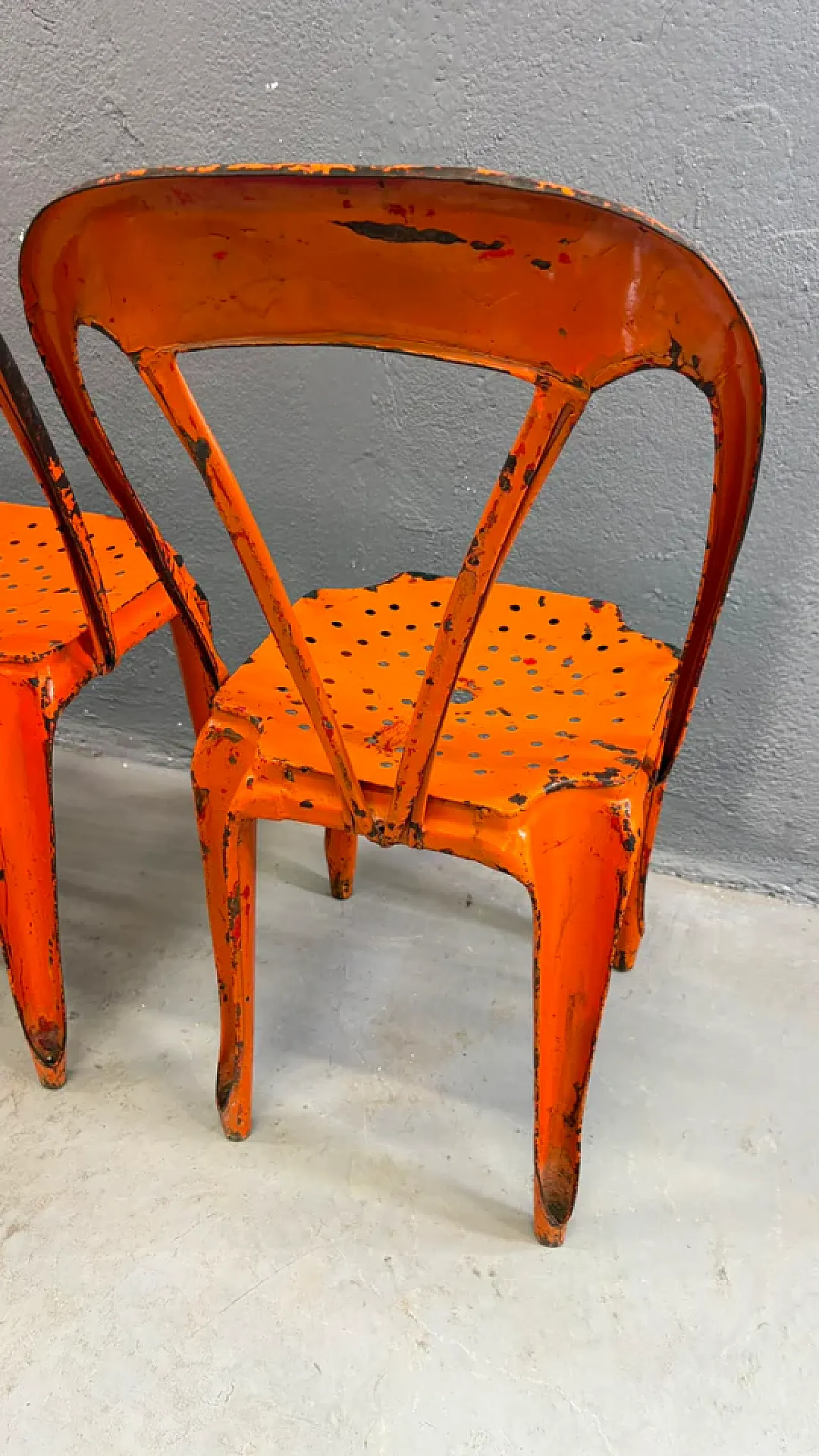 4 Industrial metal chairs by Joseph Mathieu in painted steel, 1920s 16