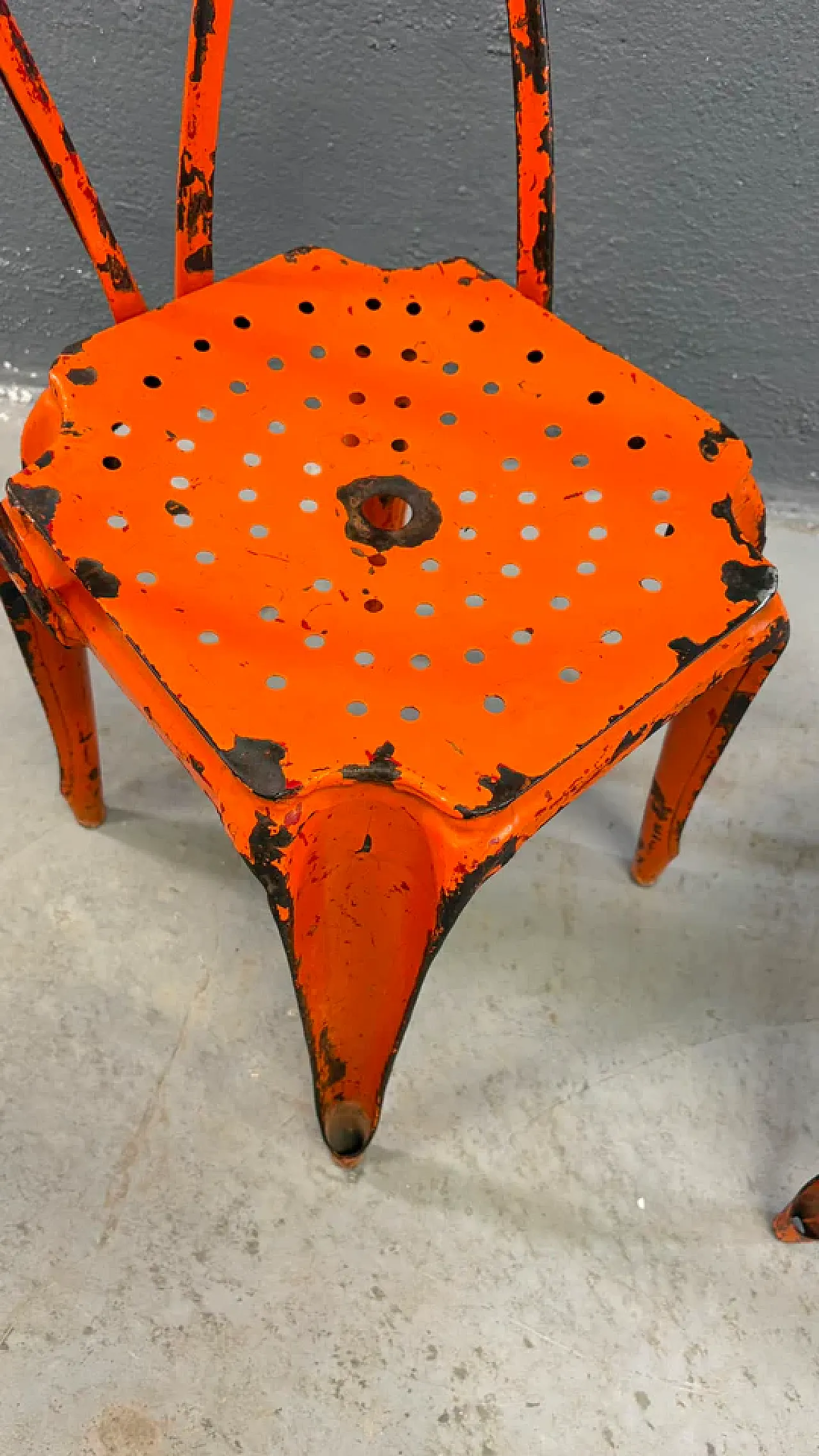 Pair of Industrial metal chairs by Joseph Mathieu, 1920s 6