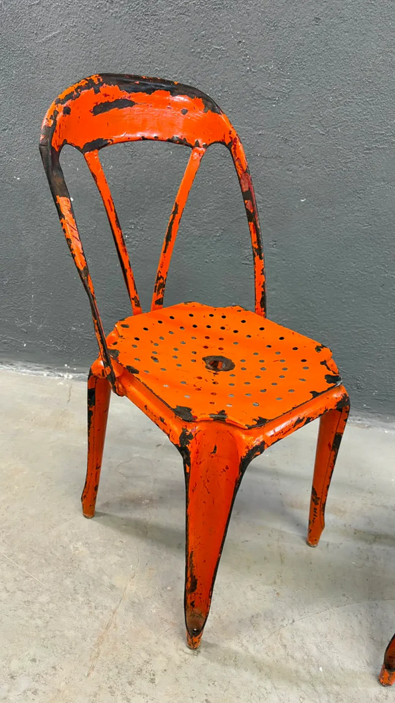 Pair of Industrial metal chairs by Joseph Mathieu, 1920s 10
