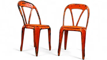 Pair of Industrial metal chairs by Joseph Mathieu, 1920s