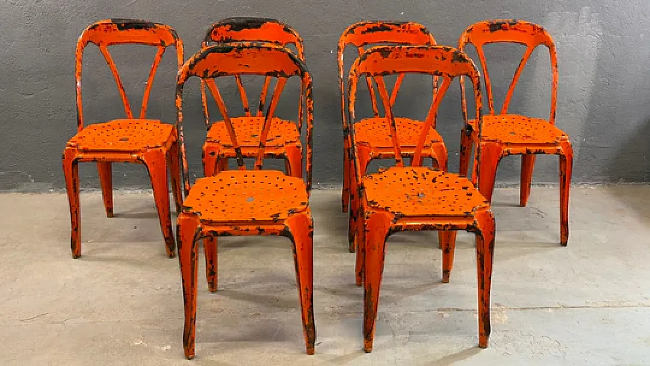 6 Industrial chairs by Joseph Mathieu, 1920s 2