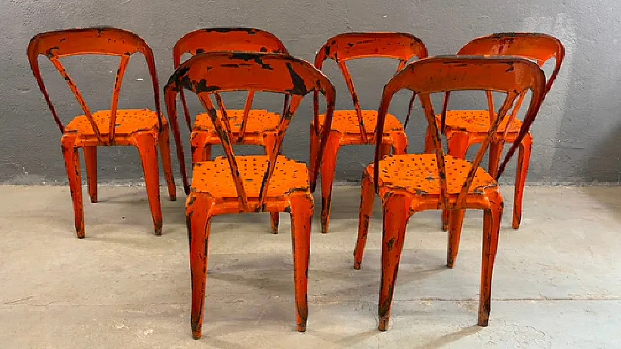 6 Industrial chairs by Joseph Mathieu, 1920s 5