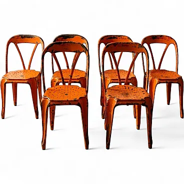 6 Industrial chairs by Joseph Mathieu, 1920s