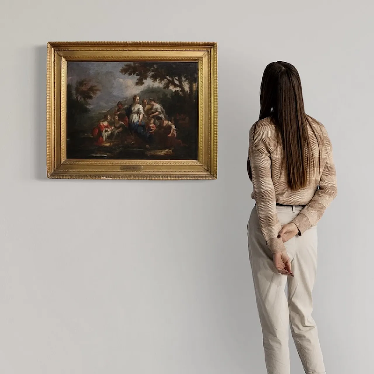 Venetian painting, Moses saved from the waters, 18th century 2