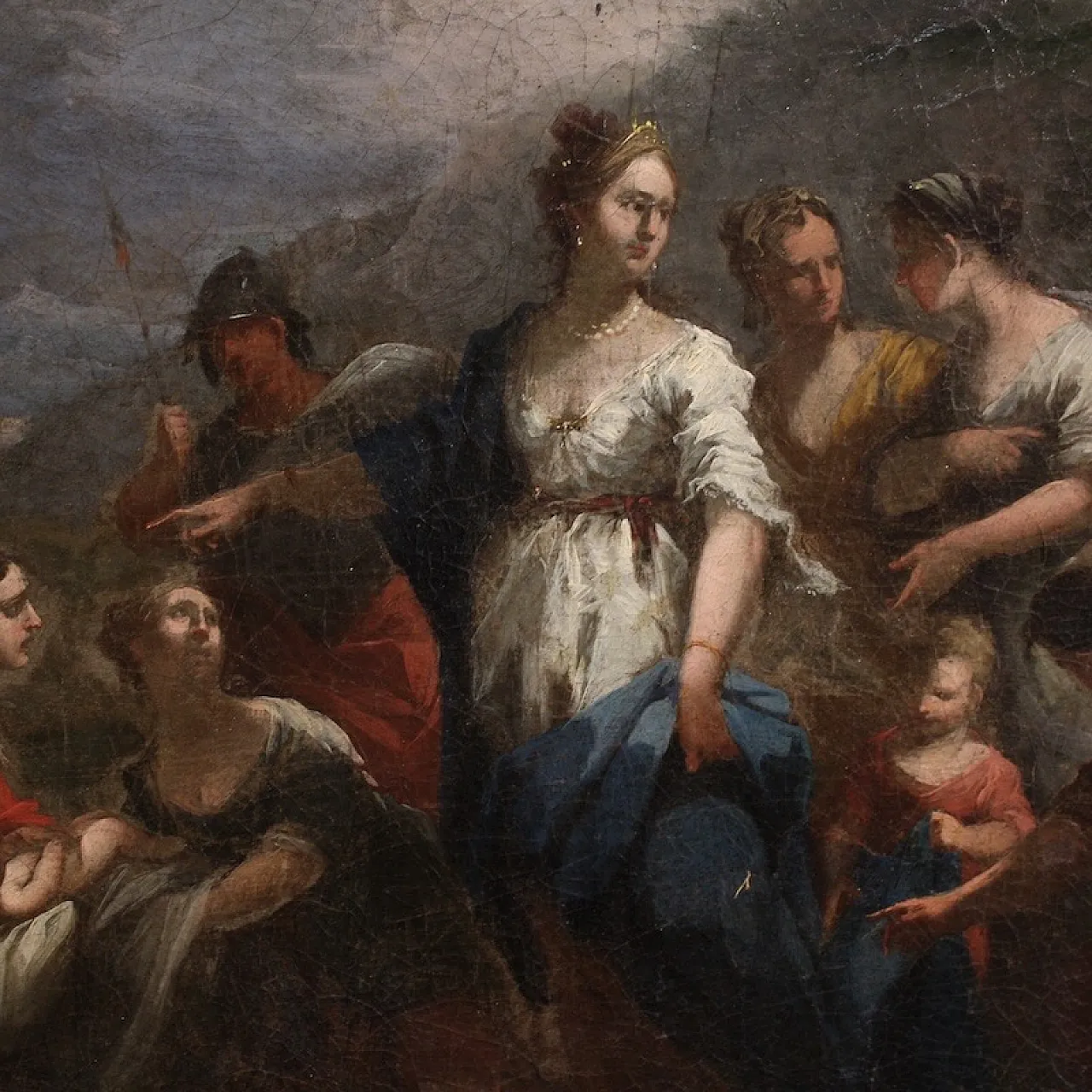 Venetian painting, Moses saved from the waters, 18th century 4
