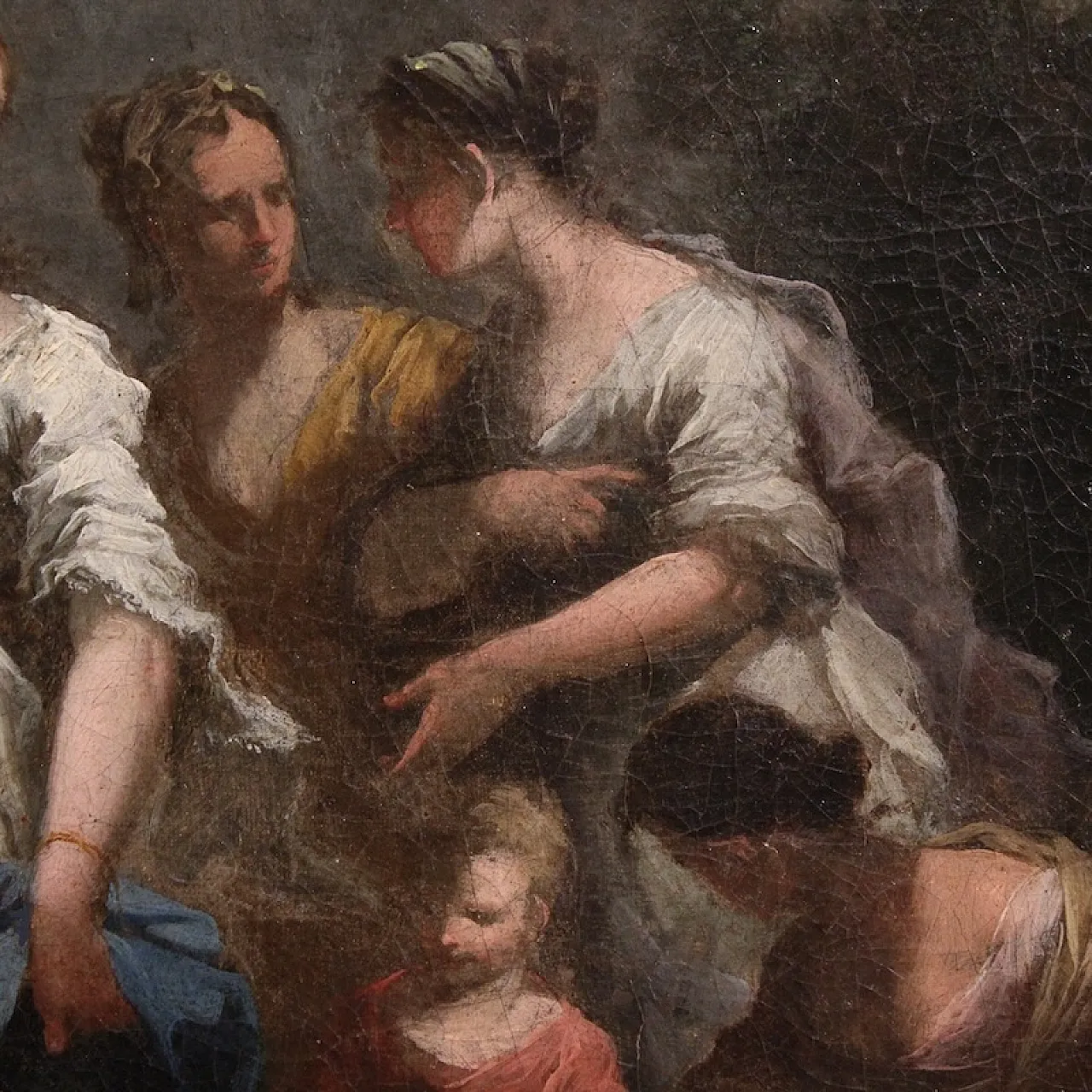Venetian painting, Moses saved from the waters, 18th century 11