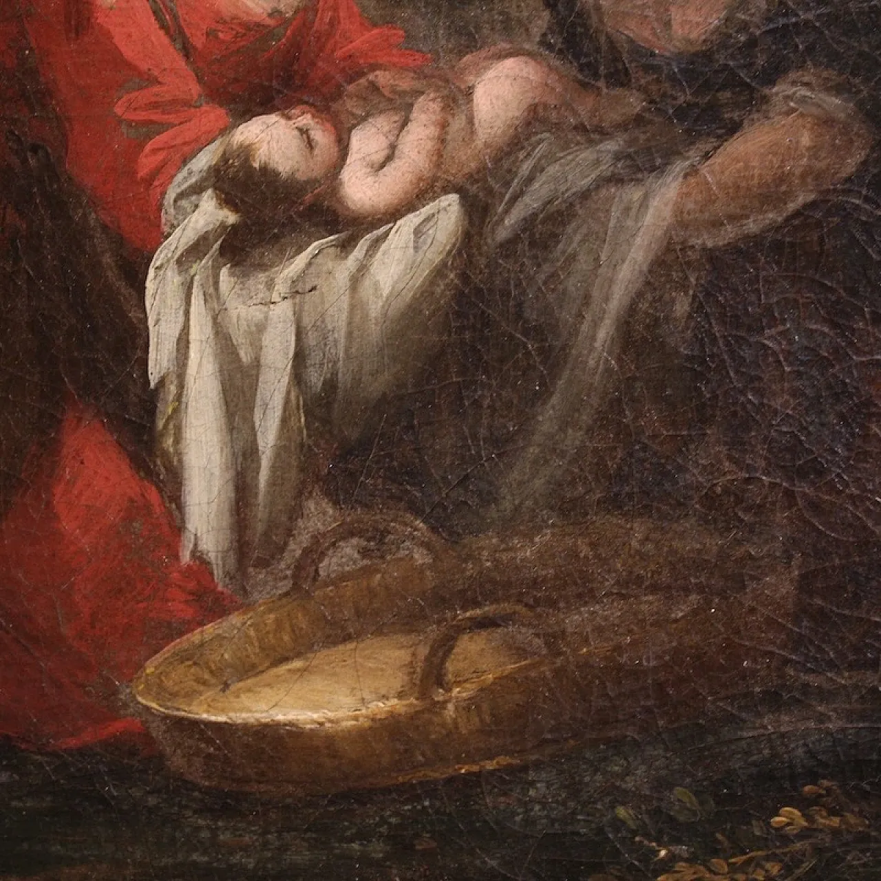 Venetian painting, Moses saved from the waters, 18th century 12
