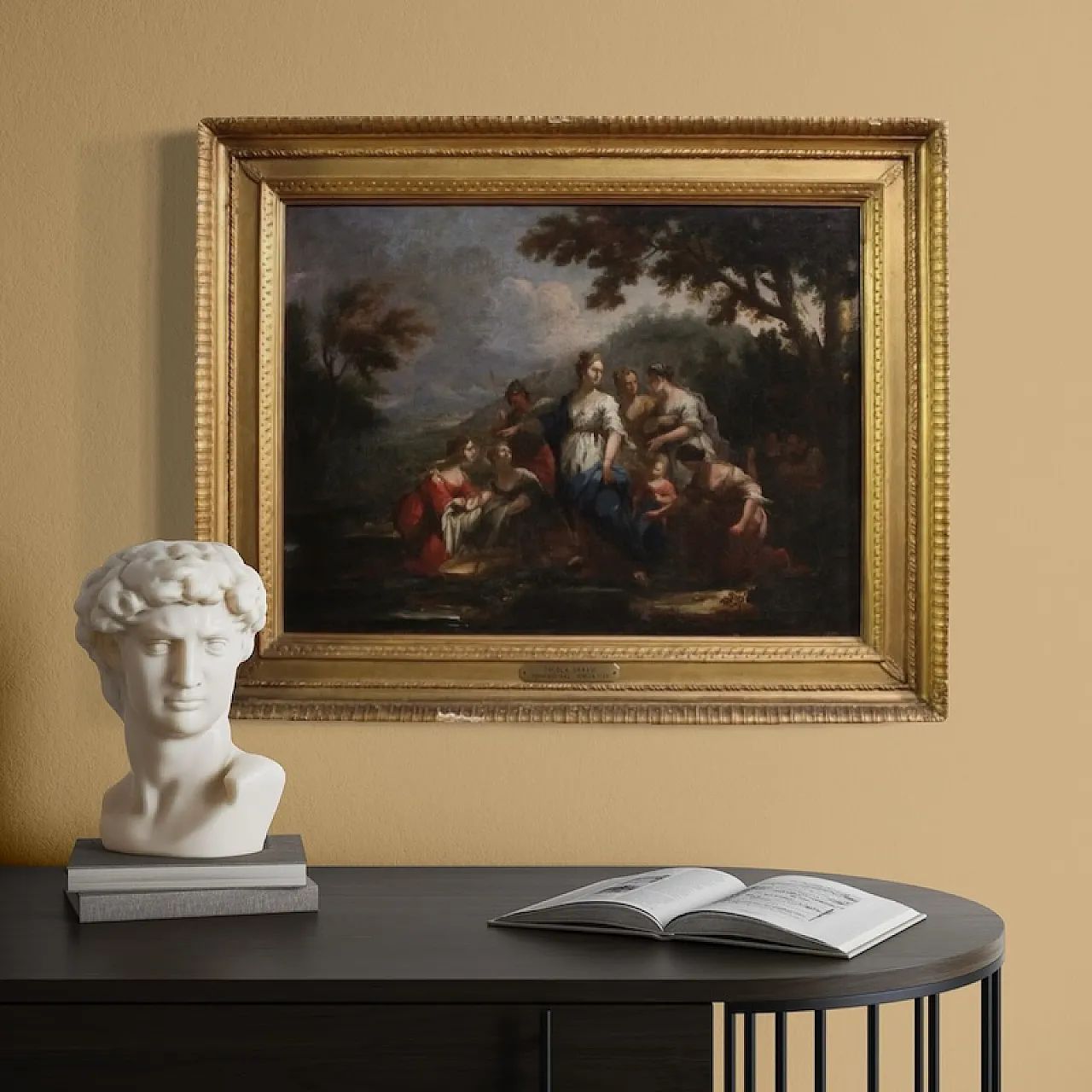 Venetian painting, Moses saved from the waters, 18th century 15