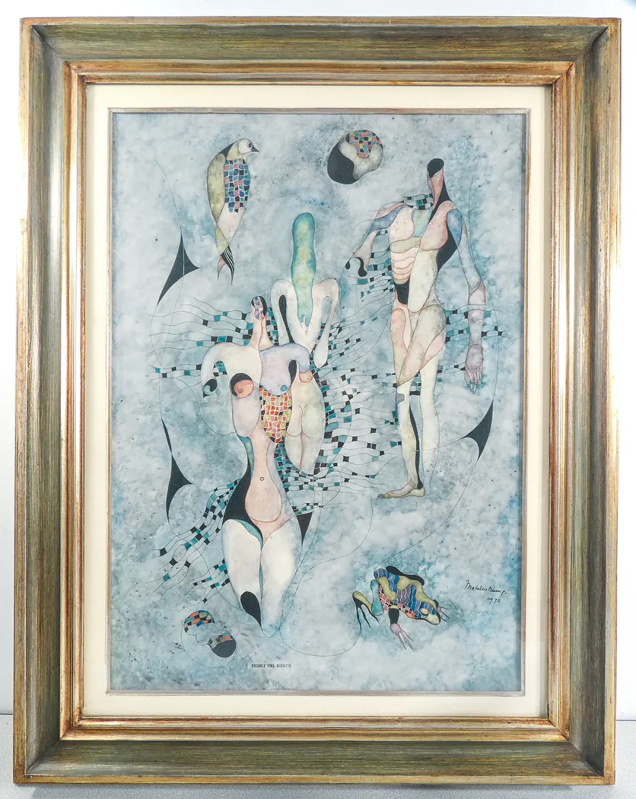 Figures of the Forest by Ermanno Metelerkamp, ink on paper, 1970s 1