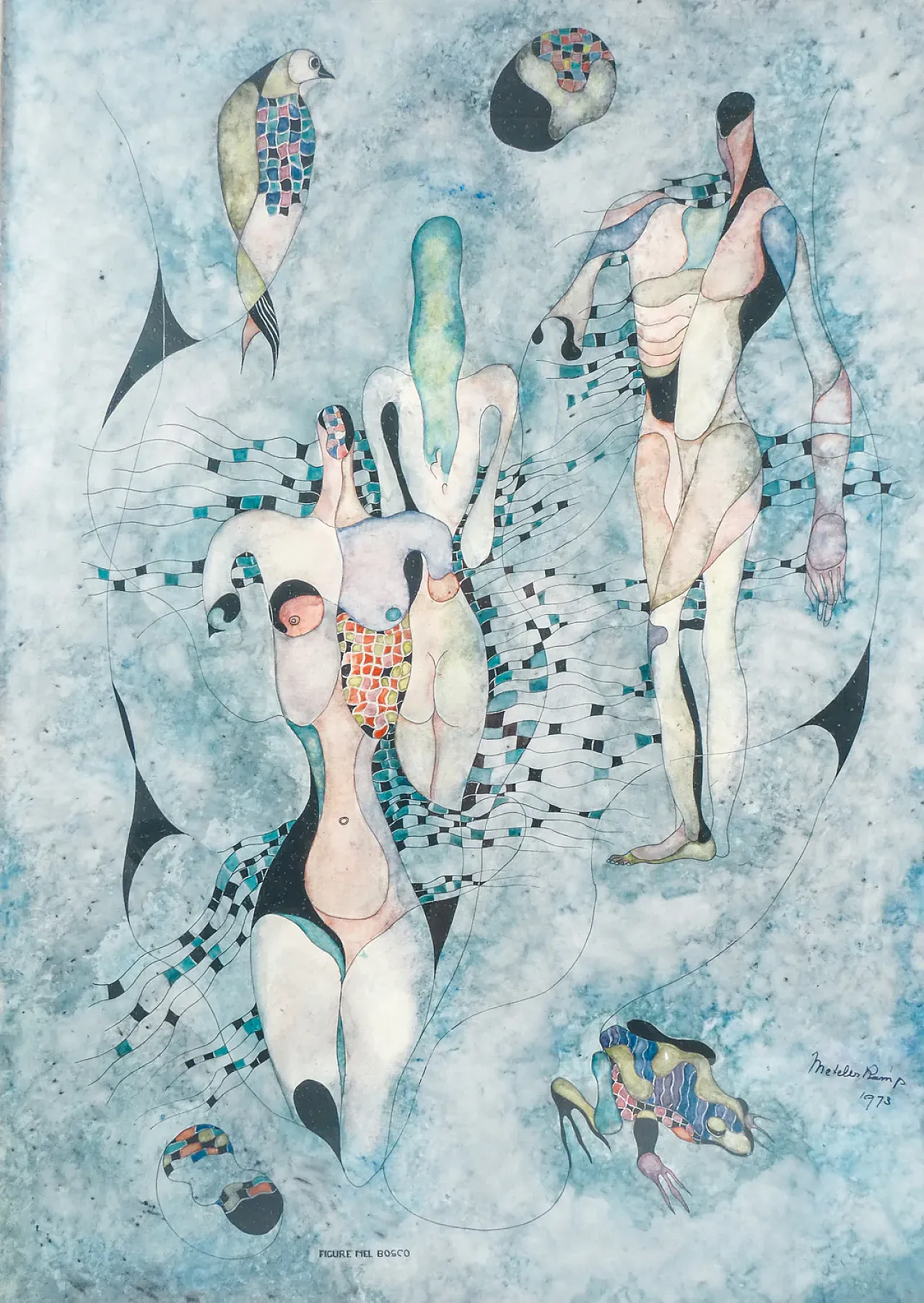 Figures of the Forest by Ermanno Metelerkamp, ink on paper, 1970s 2