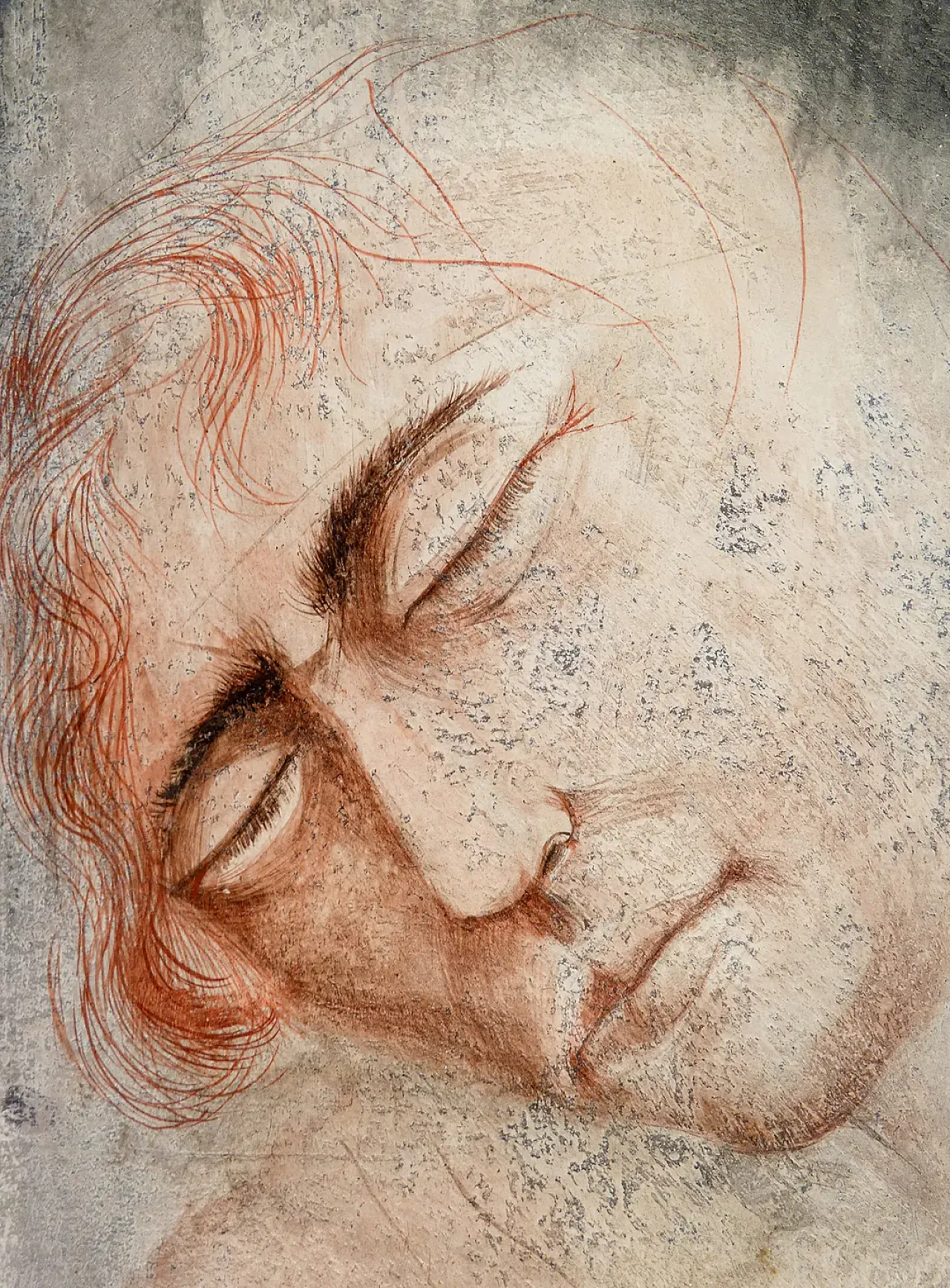 Figura di Giovanni Macciotta, tecnica mista su carta, anni '60 3
