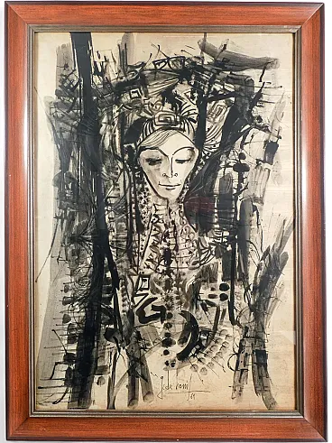 Figura di Guido De Bonis, acquerello, anni '60