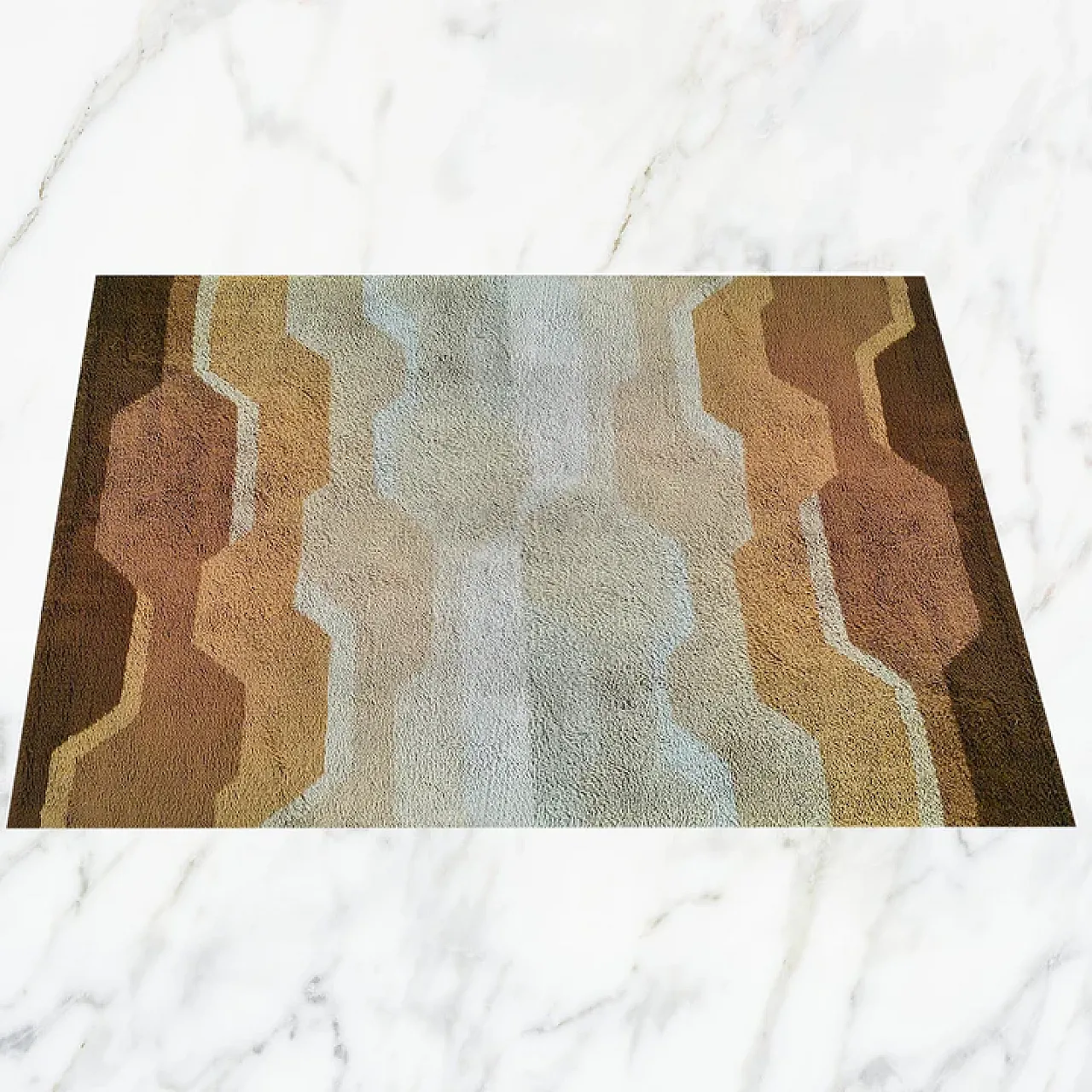 Mid-Century Modern space age wool rug with geometric pattern, 1970s 1
