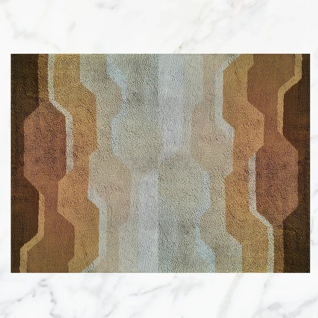 Mid-Century Modern space age wool rug with geometric pattern, 1970s 3