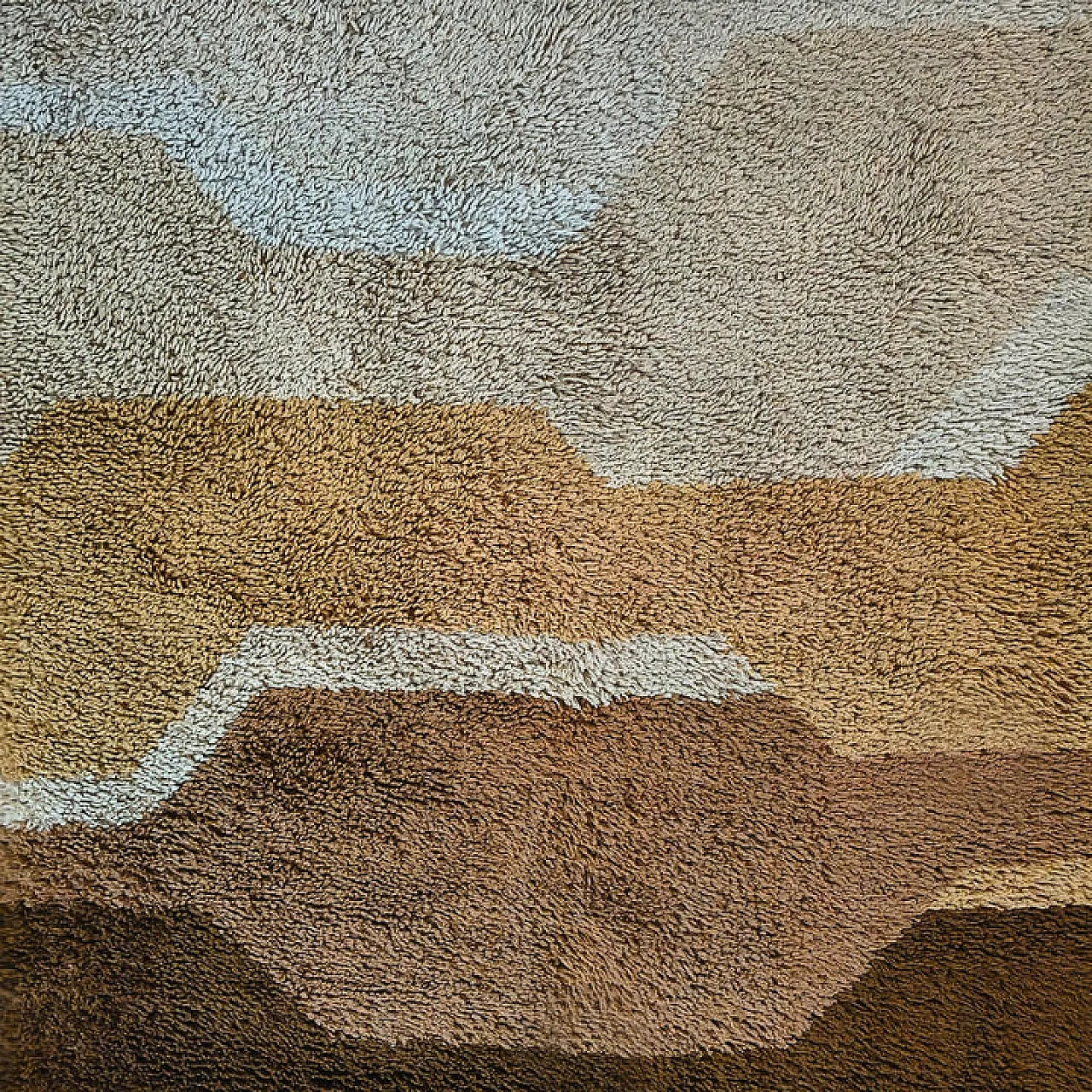 Mid-Century Modern space age wool rug with geometric pattern, 1970s 4