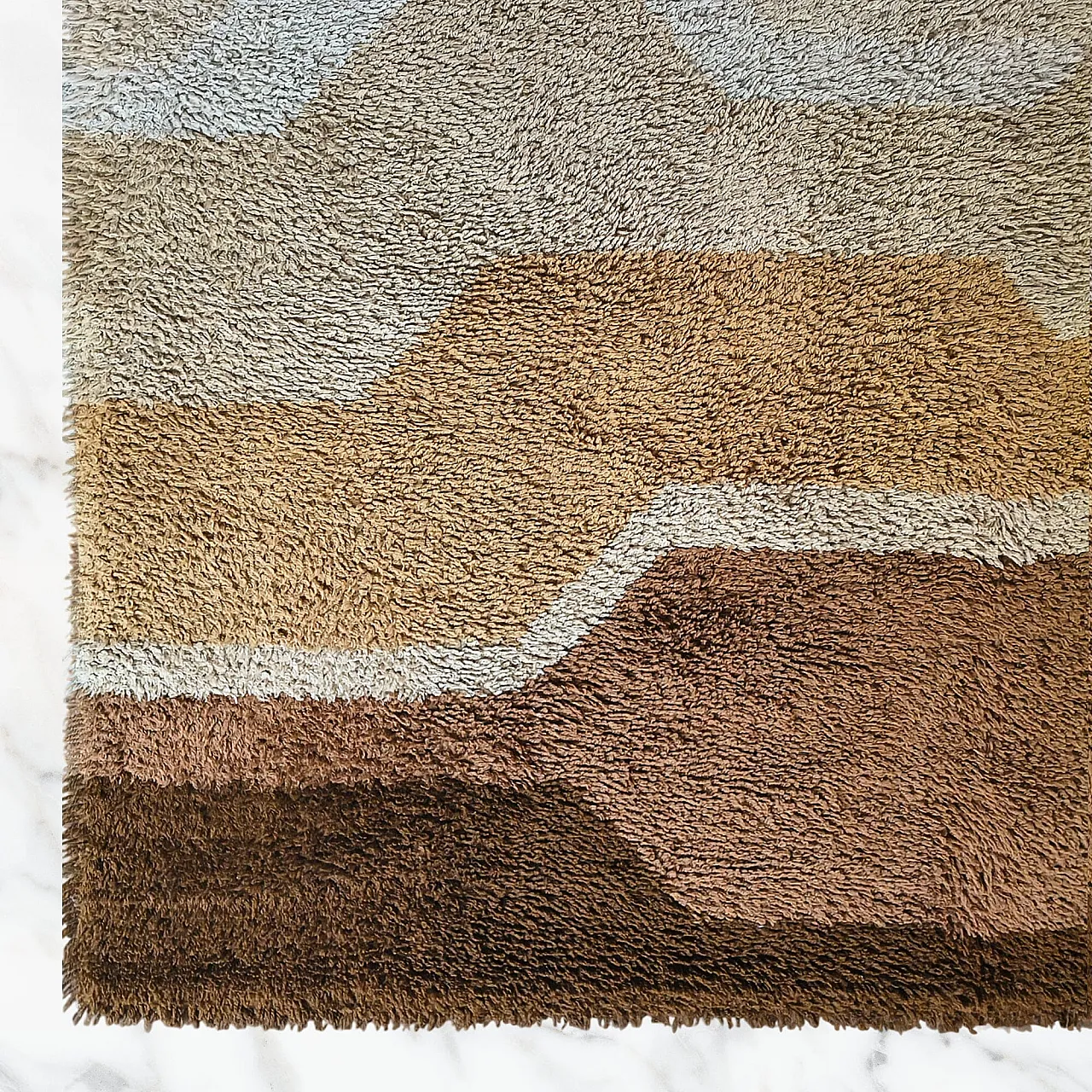 Mid-Century Modern space age wool rug with geometric pattern, 1970s 6