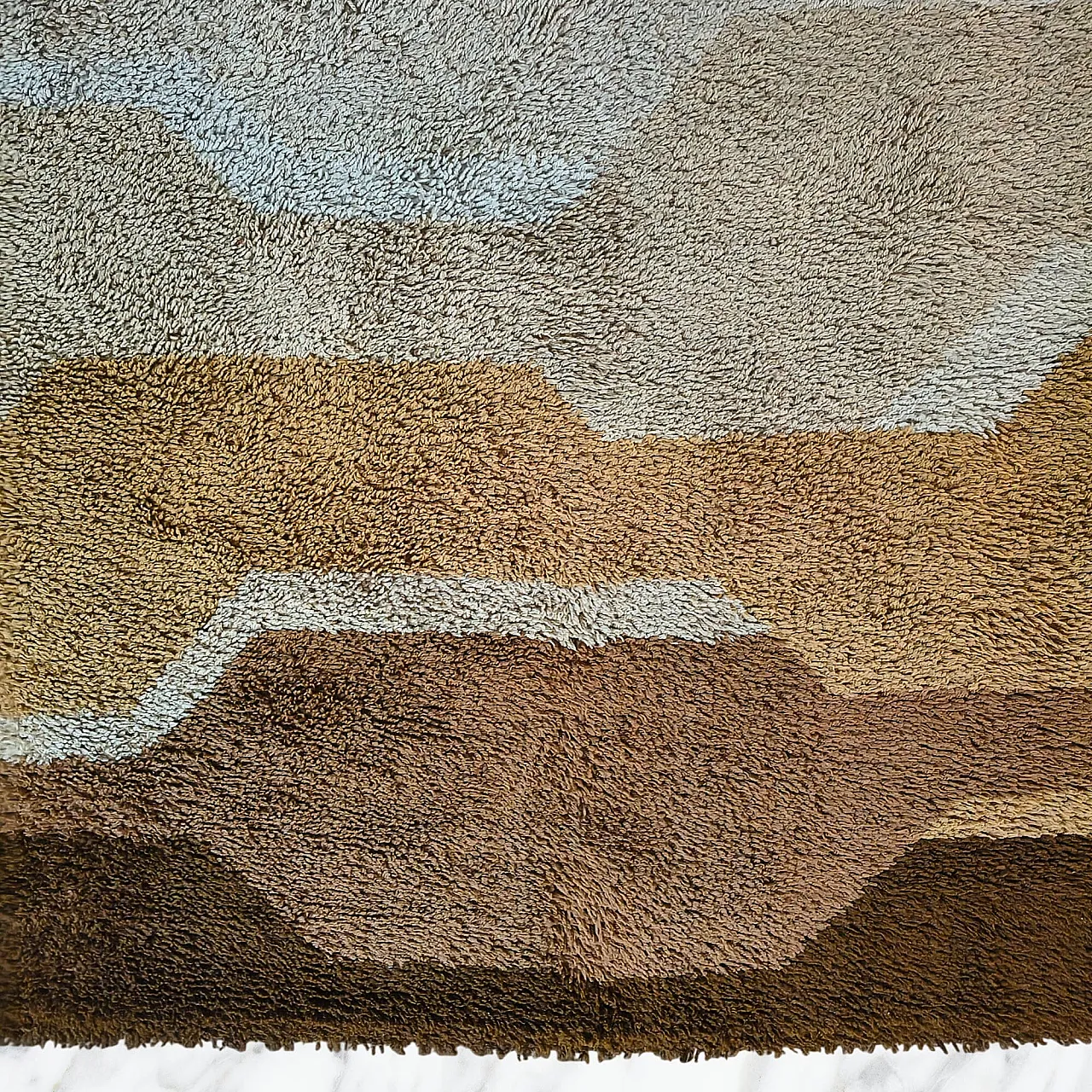 Mid-Century Modern space age wool rug with geometric pattern, 1970s 7
