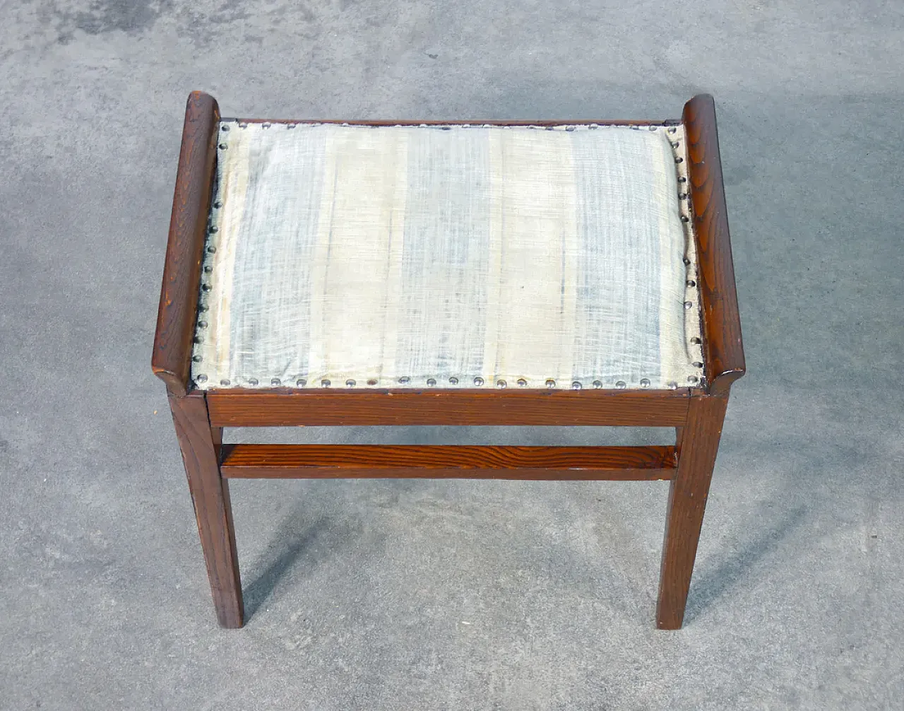Sgabello in legno di rovere, anni '40 3