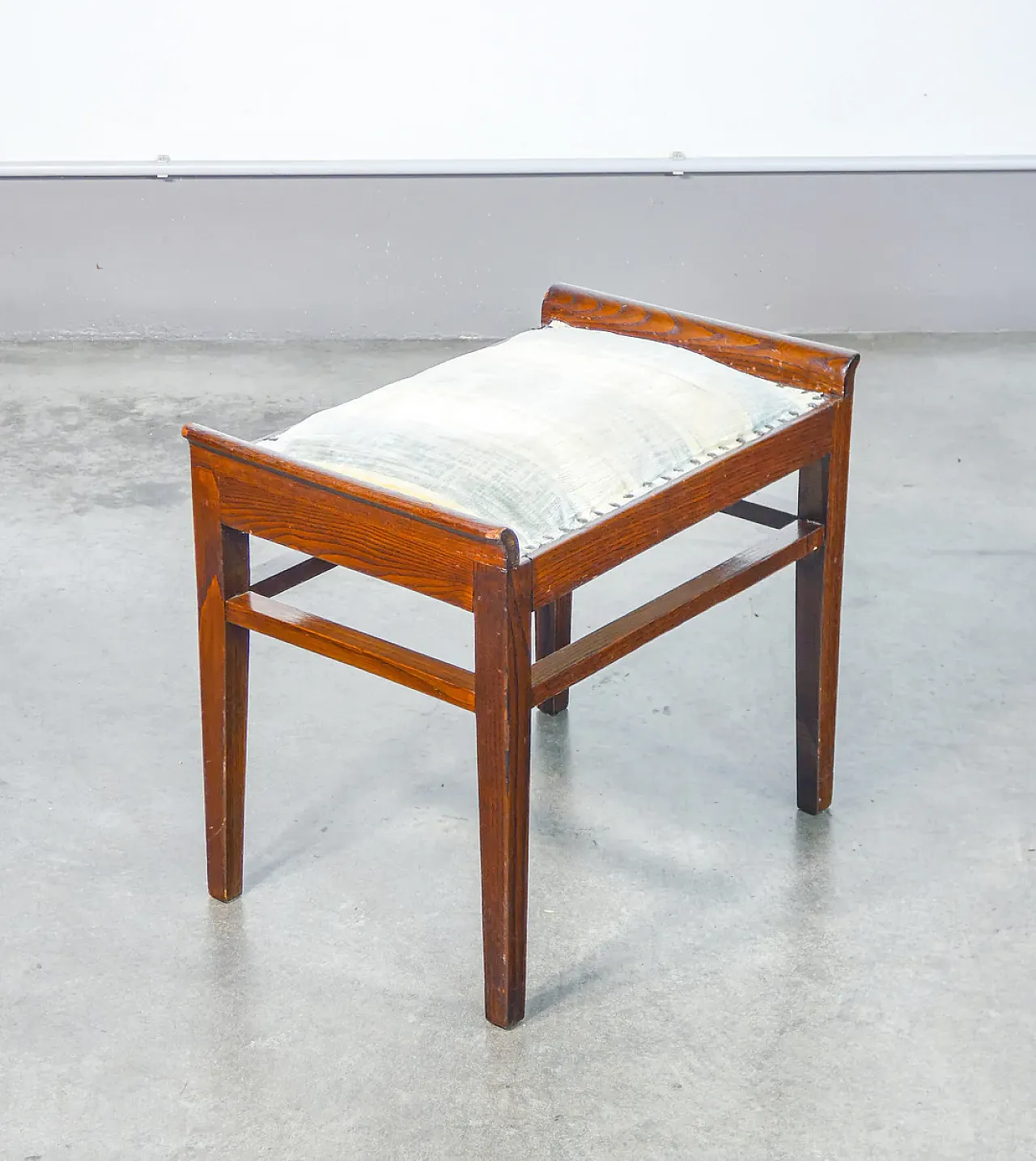 Sgabello in legno di rovere, anni '40 4